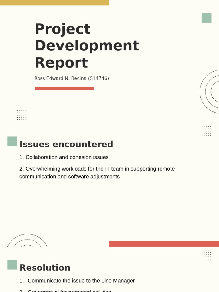 Project Development Report To Stakeholders | PDF