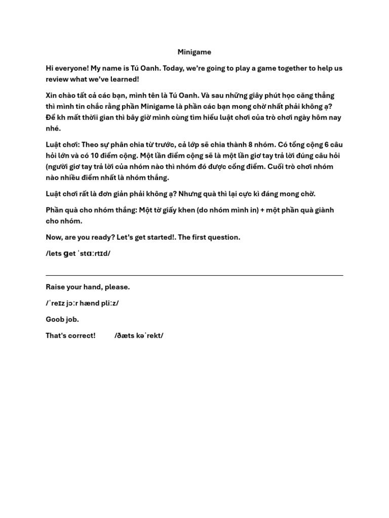 Minigame | PDF