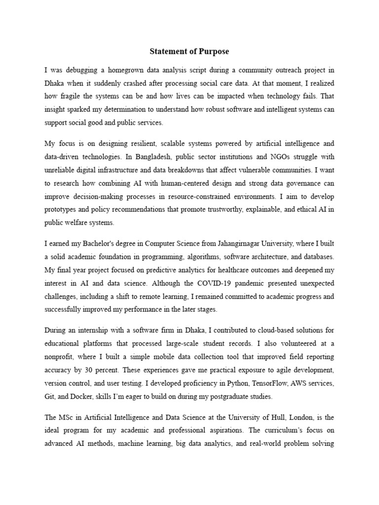 AI for Social Good: MSc Statement | PDF | Artificial Intelligence ...