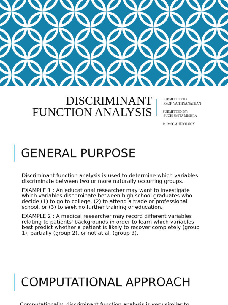 Discriminant Function Analysis Explained | PDF | Regression Analysis ...