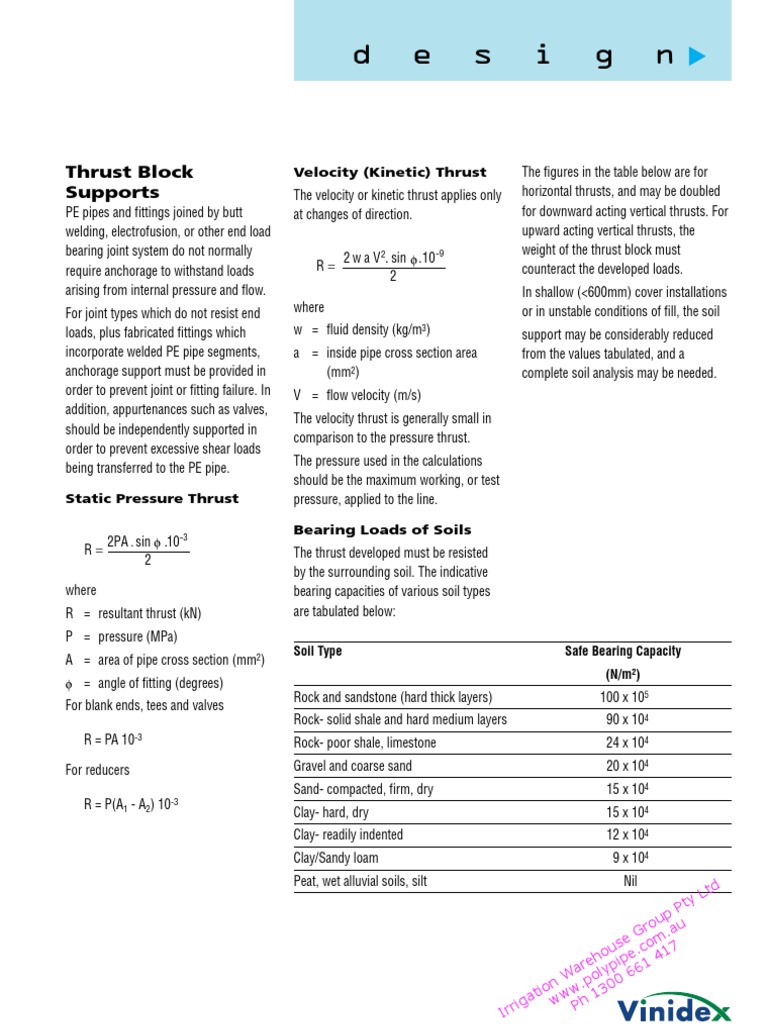 Thrust Blocks | PDF | Thrust | Sand