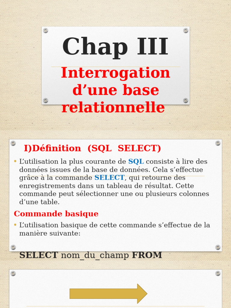 Chap 3 BDD | PDF | SQL | Bases de données