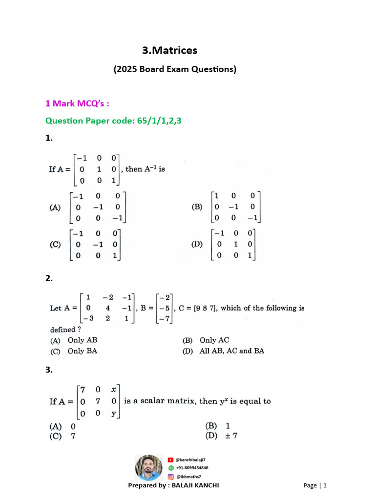 Matrices | PDF