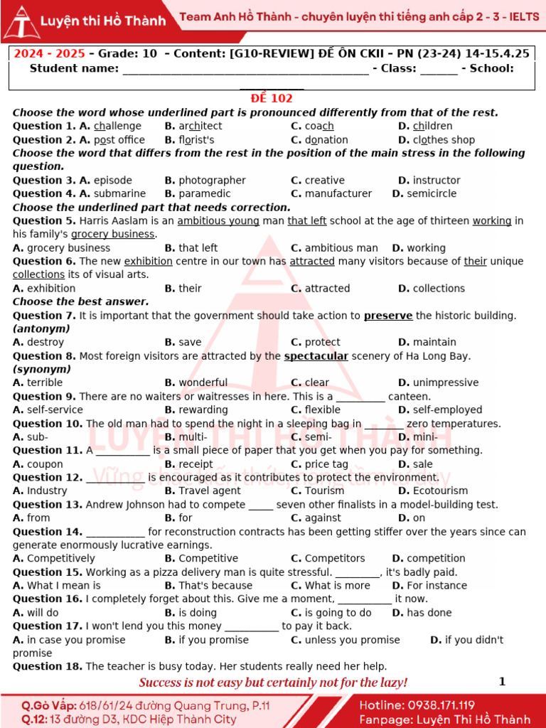 Best Answer Selection for G10 Review | PDF