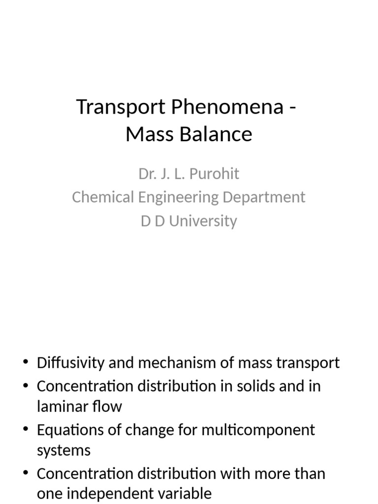 TP Mass Transport 2 | PDF | Transport Phenomena | Diffusion
