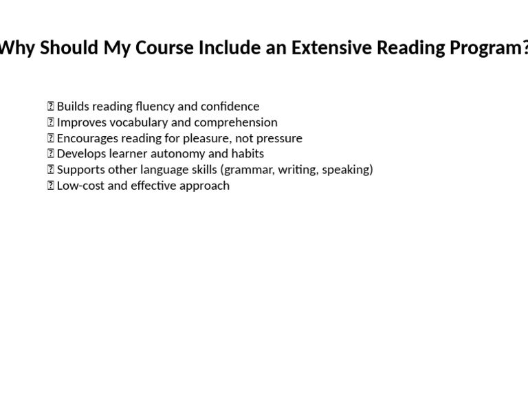 Extensive Reading Program 1slide | PDF