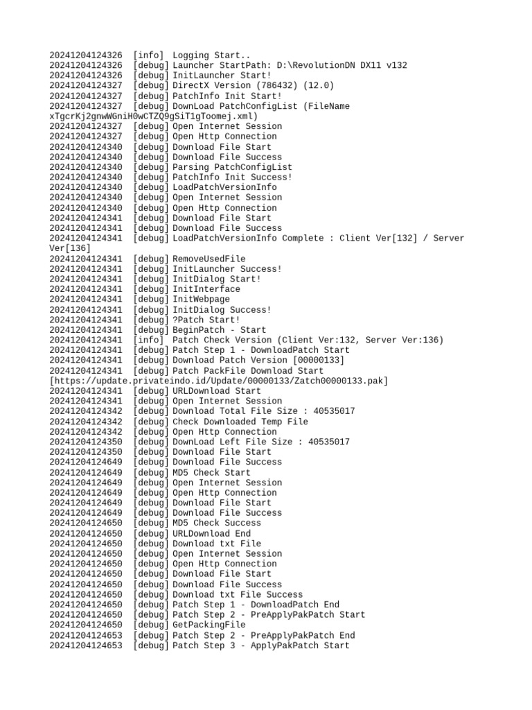Game Patch Update Log Analysis | PDF | Filename | Systems Architecture