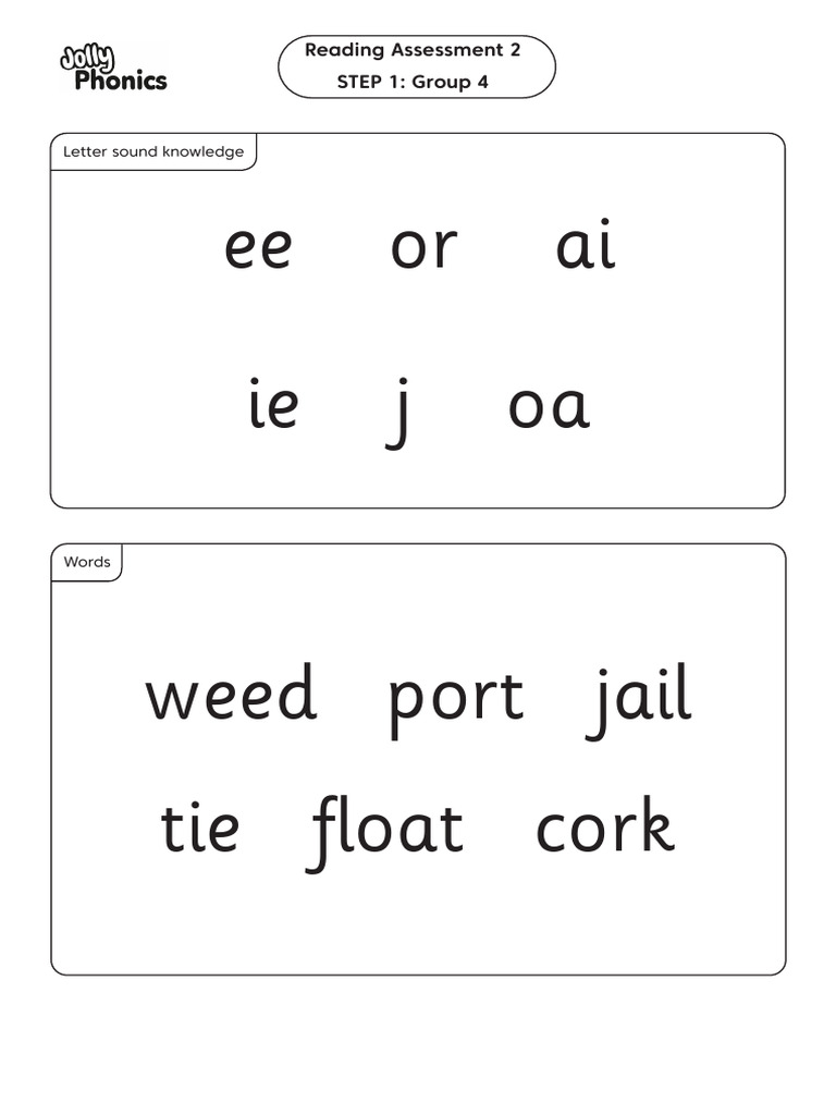 Jolly Phonics Group 4 Assessment Guide | PDF