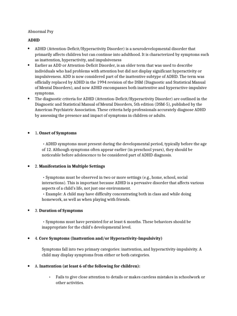 Understanding ADHD: Symptoms and Management | PDF | Attention Deficit ...