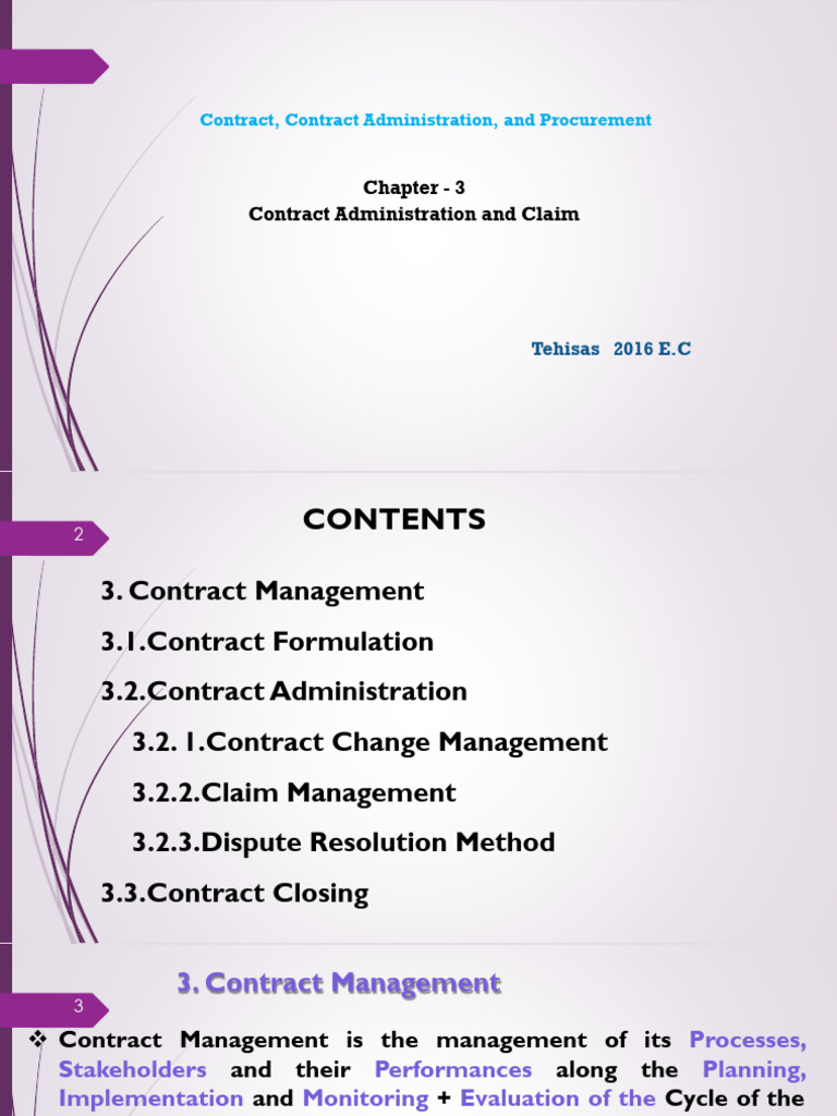 Contract Management and Claims Overview | PDF | Mediation | Arbitration