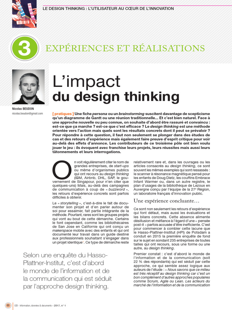 Design Thinking : Impact et Retours d'Expérience | PDF | Design ...