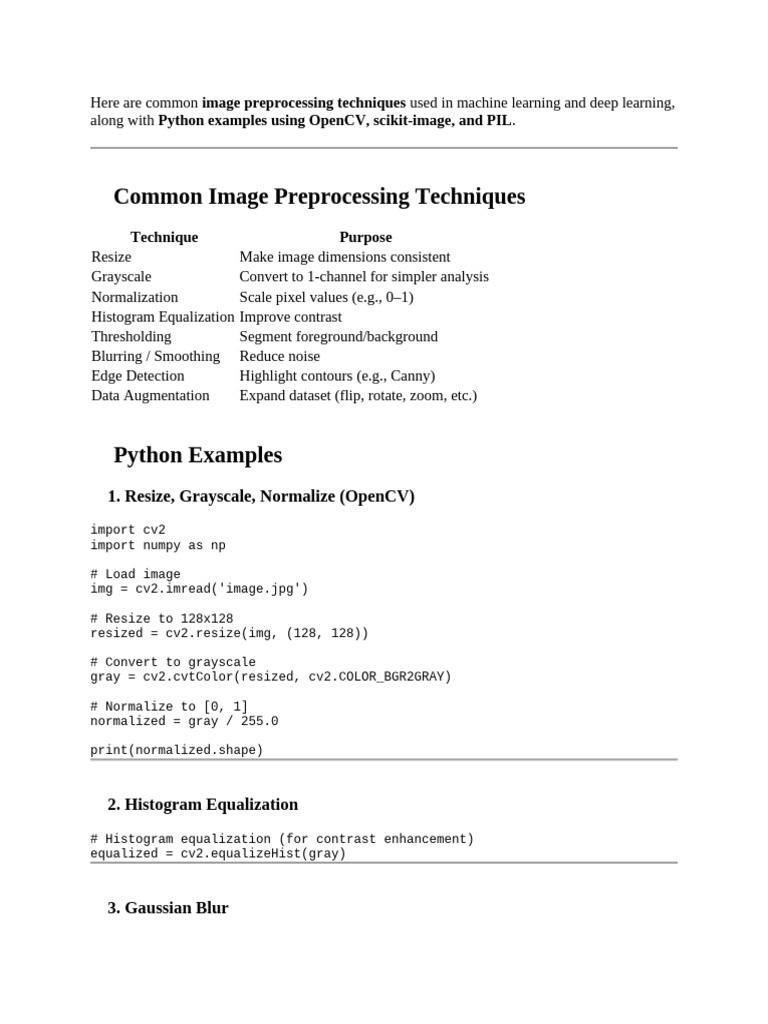Here Are Common Image Preprocessing Techniques Used in Machine Learning ...