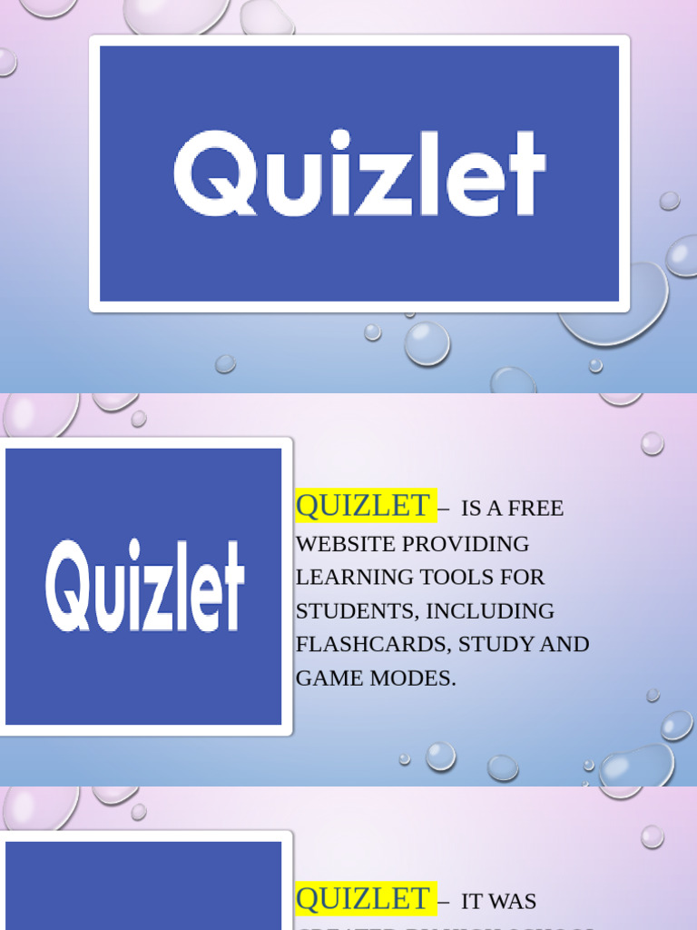 Quizlet: Free Learning Tools Overview | PDF