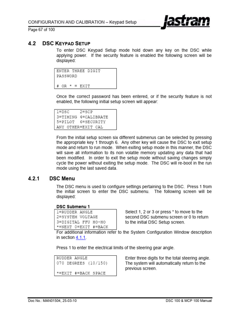 Jastram Keypad Procedure | PDF | Menu (Computing) | Feedback