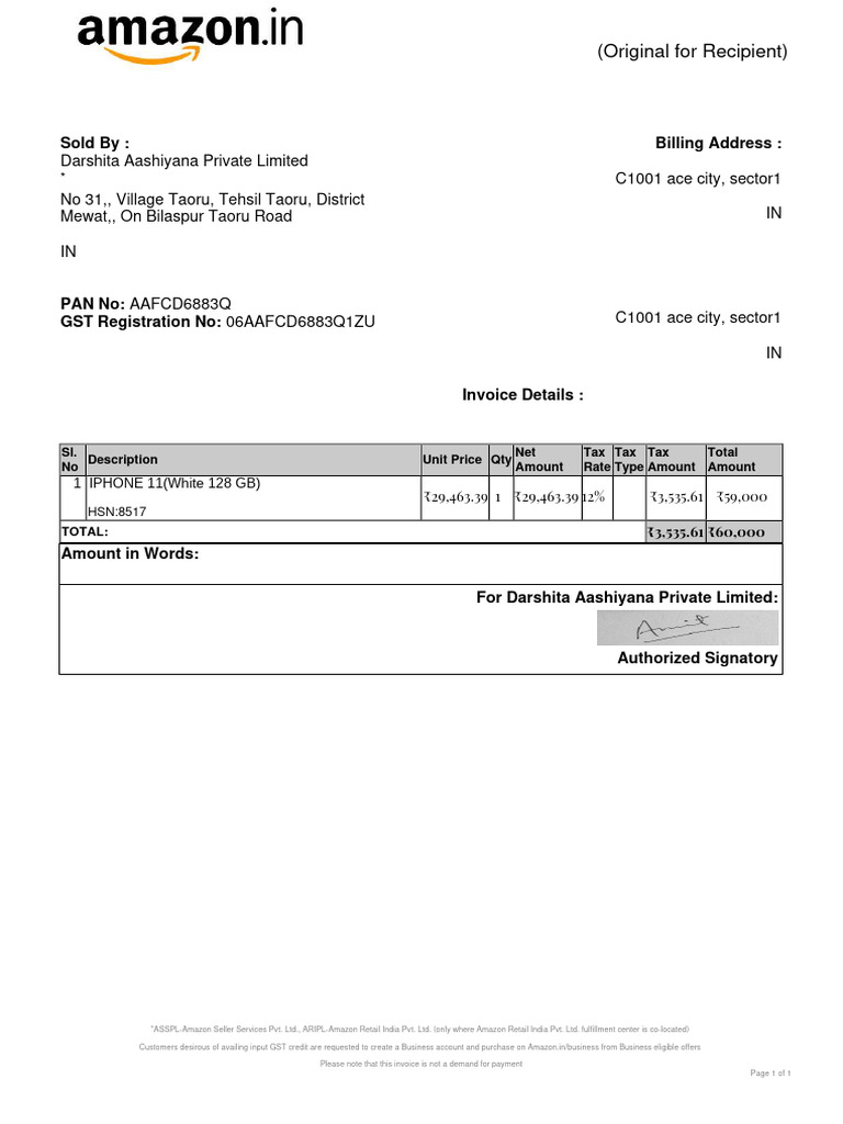 Invoice-Amazonpdf Compress | PDF | Government Finances | Taxes