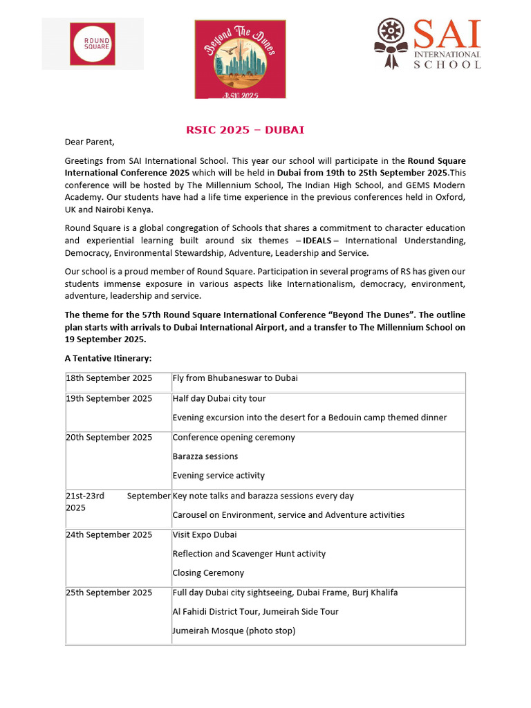 RSIC 2025 Dubai Participation Details | PDF | Dubai