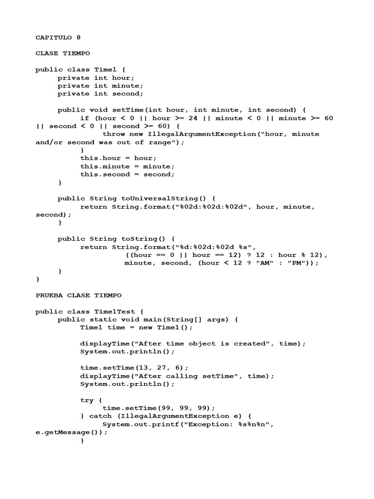 Java Time Class Implementation Guide | PDF | Computer Programming