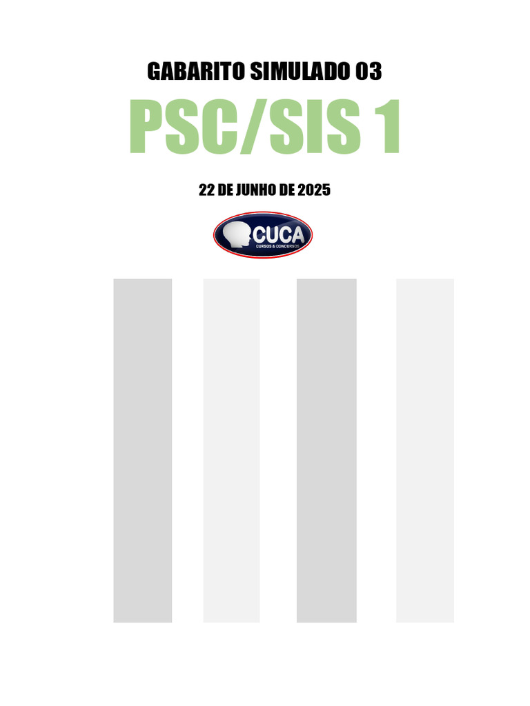 Gabarito Psc-Sis 1 - Simulado 3 - 22 de Junho de 2025 | PDF
