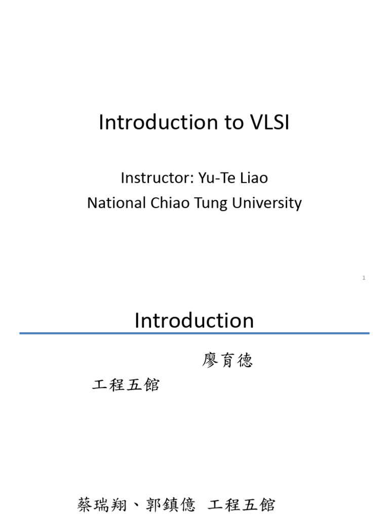 Slide 1 Introduction To VLSI Design | PDF | Integrated Circuit | Very ...