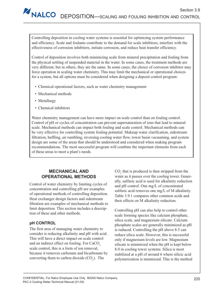 BK 3 Sec 3.9 Deposition Scale and Fouling Inhiitor& Control | PDF ...