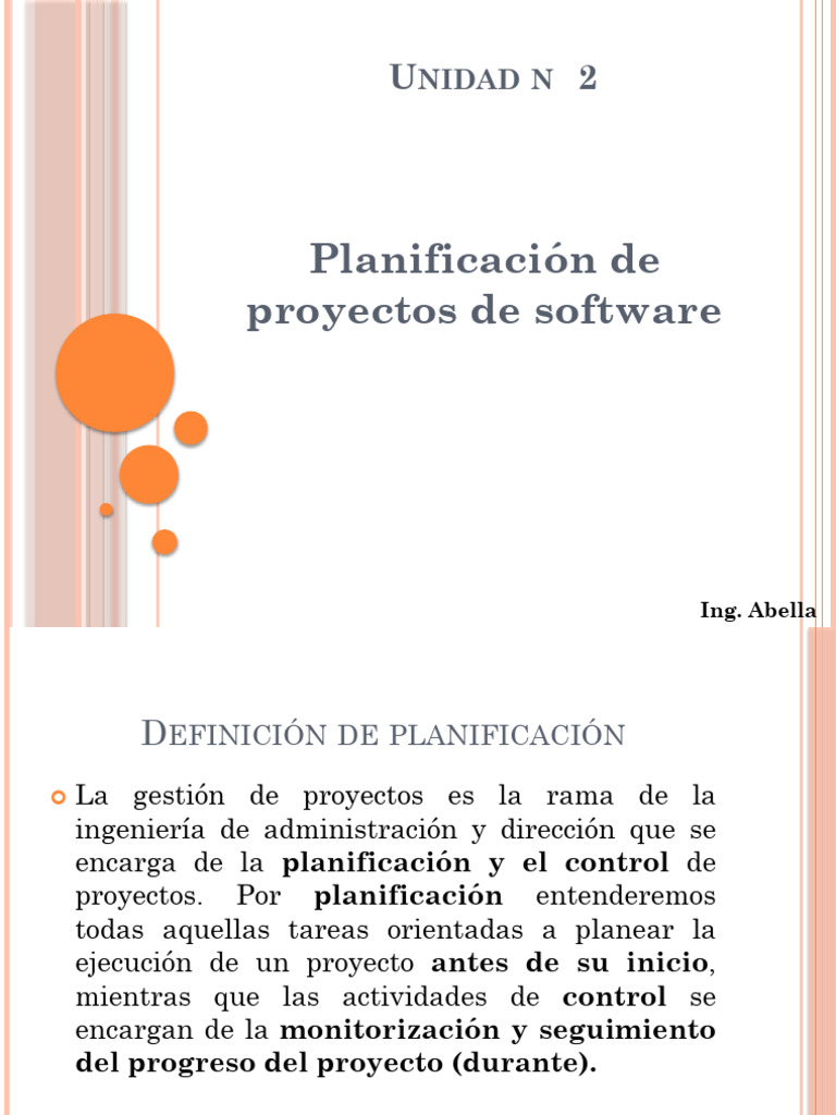 Planificación de Proyectos de Software | PDF | Software | Ingeniería de ...