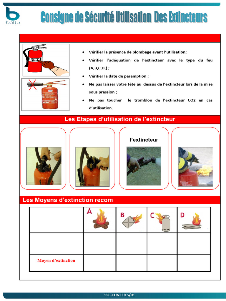 Utilisation des extincteurs : Guide pratique | PDF