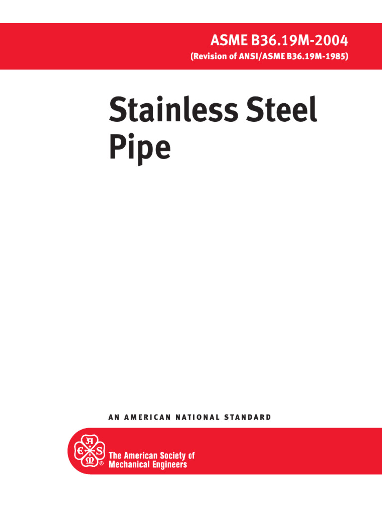 Asme b36.19m-2004 Dimensions For Ss Pipes | PDF | Building Materials ...