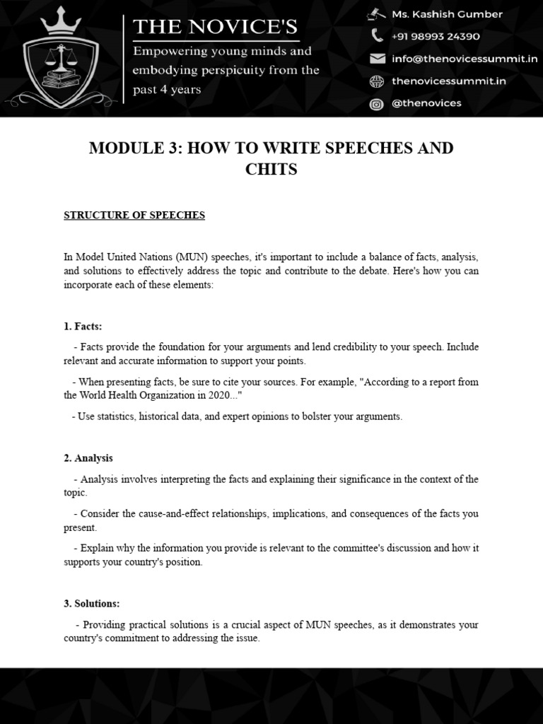 MODULE 3 How To Write Speeches and Chits - 250203 - 194053 | PDF ...