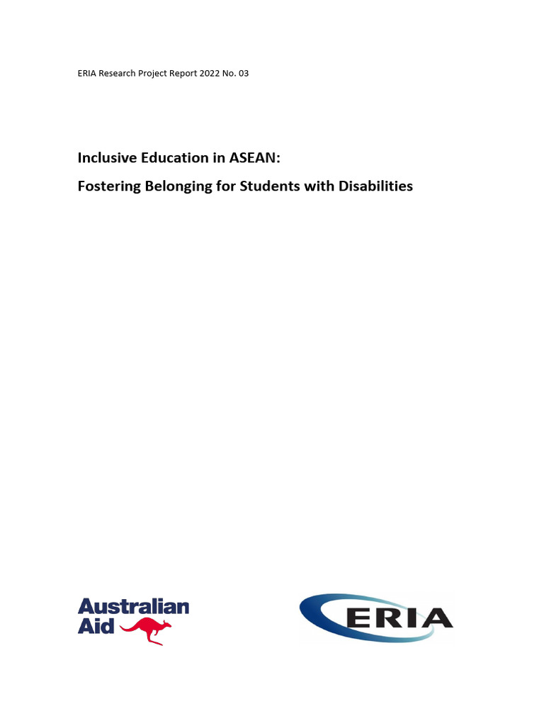 Inclusive Education in ASEAN Fostering Belonging For Students With ...