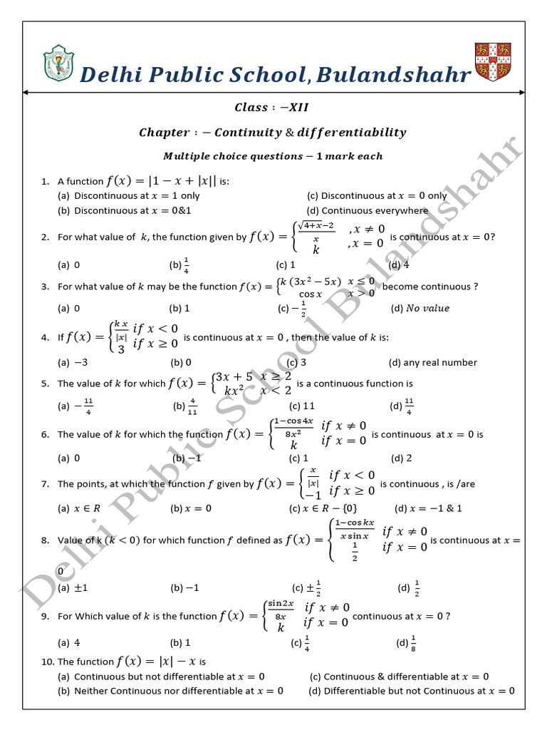 Conditions for Differentiability of f | PDF | Function (Mathematics ...