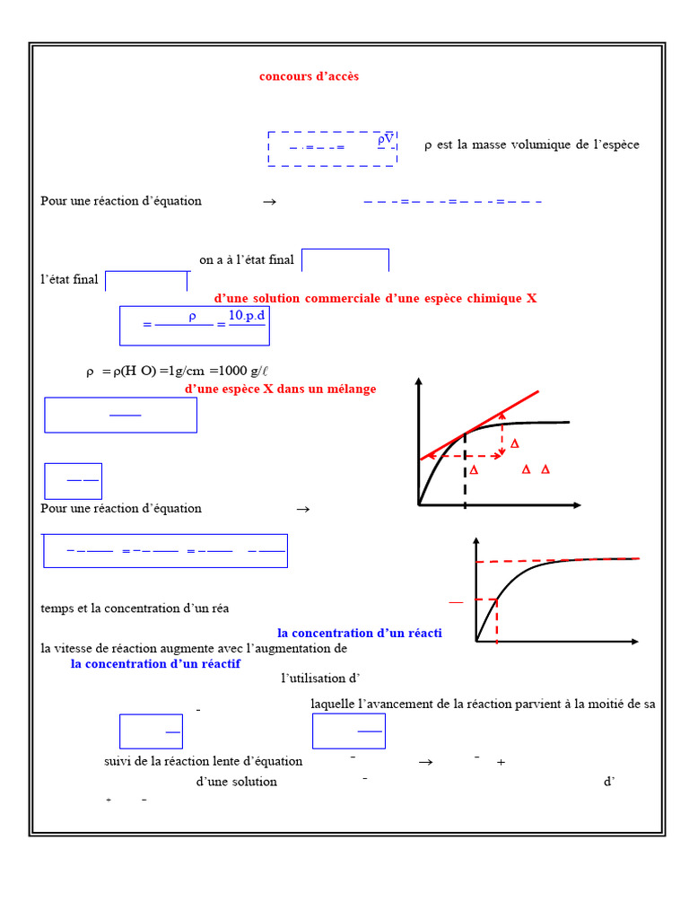 Chimie : Calculs et Réactions Essentielles | PDF | Acide | Ph