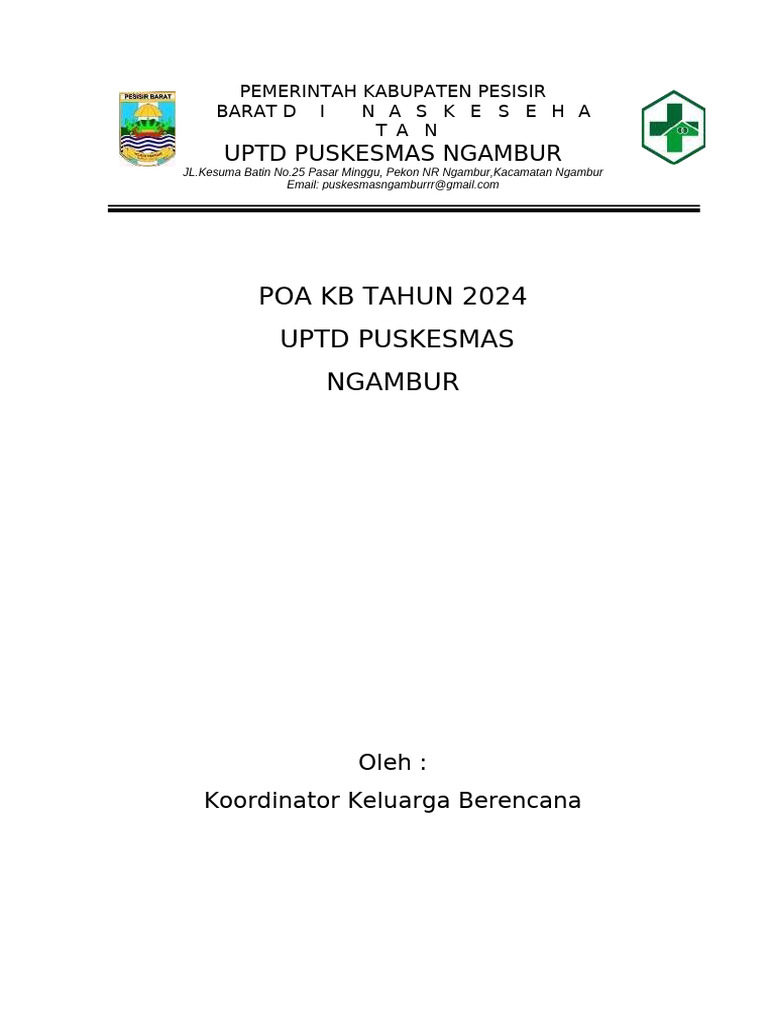 Capaian Program KB Puskesmas Ngambur 2024 | PDF