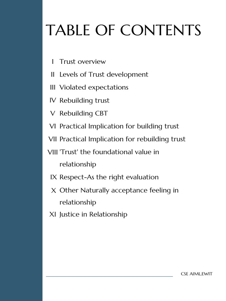 Understanding Trust in Relationships | PDF | Cognition | Psychological ...
