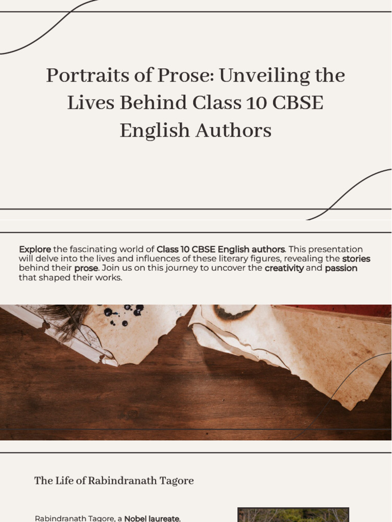 Slidesgo Portraits of Prose Unveiling The Lives Behind Class 10 Cbse ...