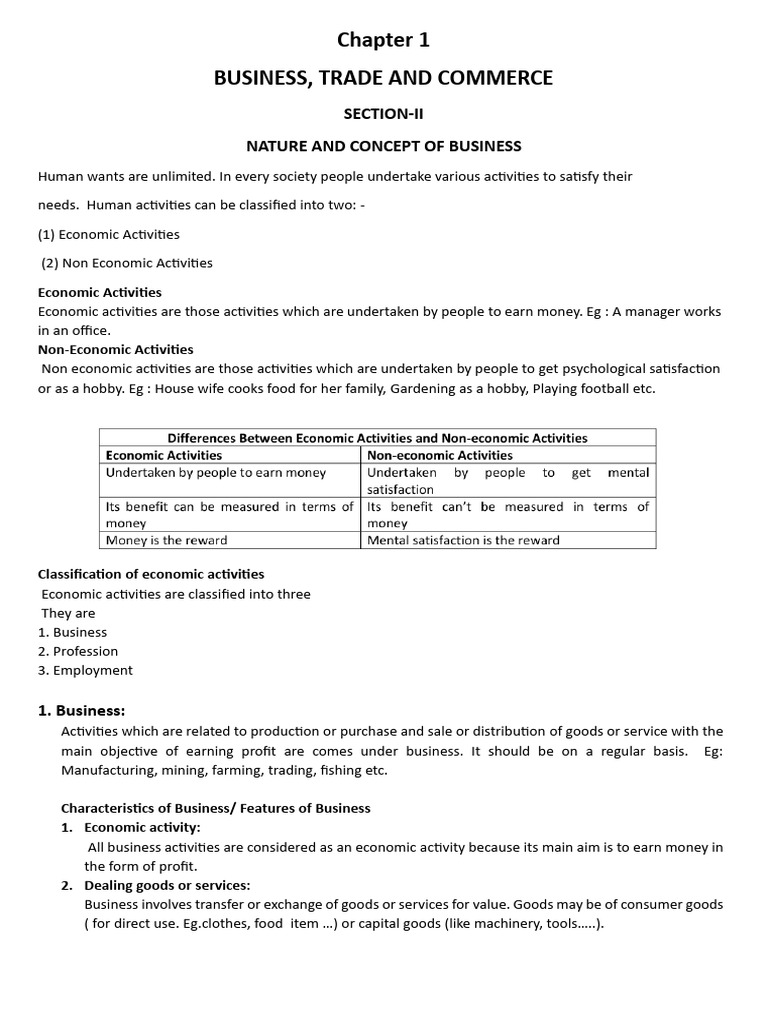 Chapter 1 Business, Trade and Commerce | PDF | Risk | Commerce