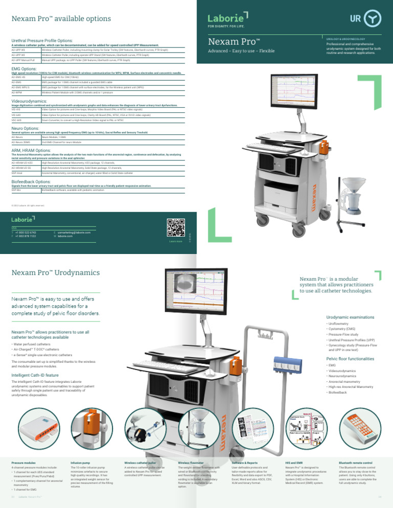 Nexam Pro Urodynamic System Overview | PDF | Electromyography ...