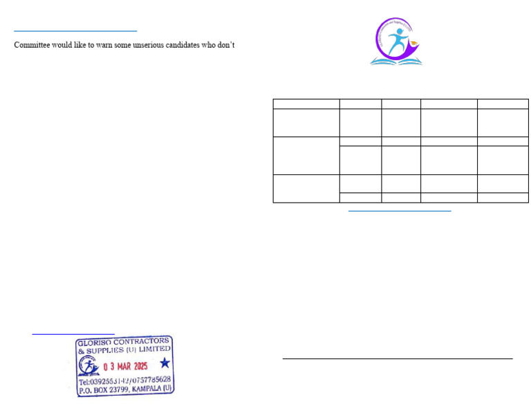 PLE 2025 Mock Exam Timetable | PDF