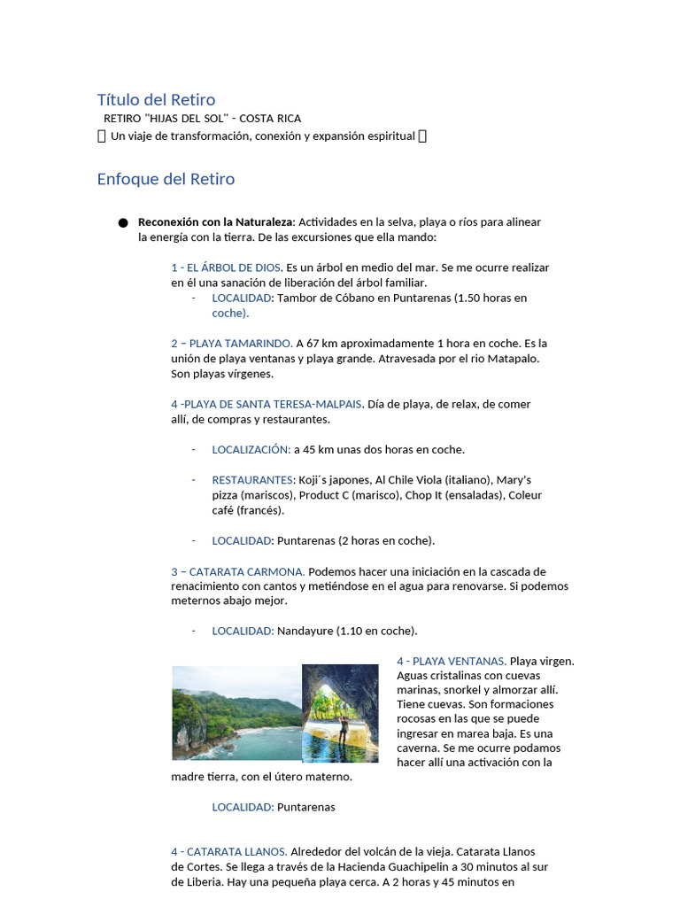 Retiro Costa Rica | PDF | Experiencia | Yoga
