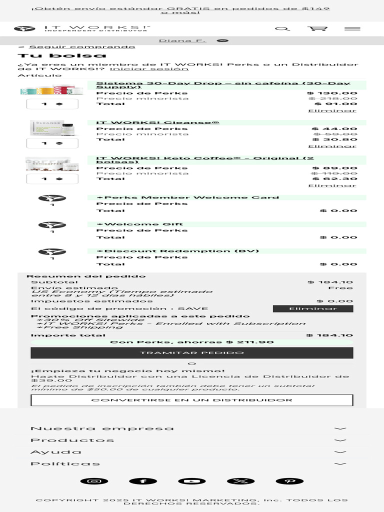 Ahorra en productos IT WORKS! Perks | PDF