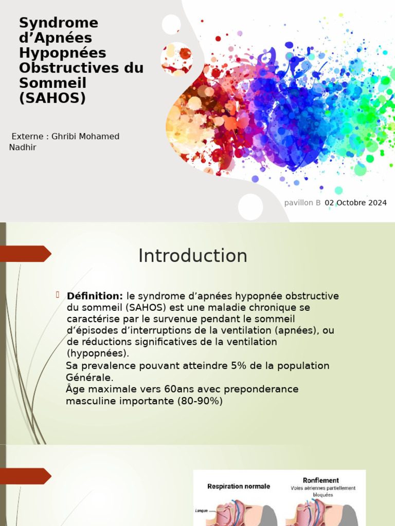 Syndrome d’apnées hypopnées obstructives du sommeil (SAHOS) | PDF ...