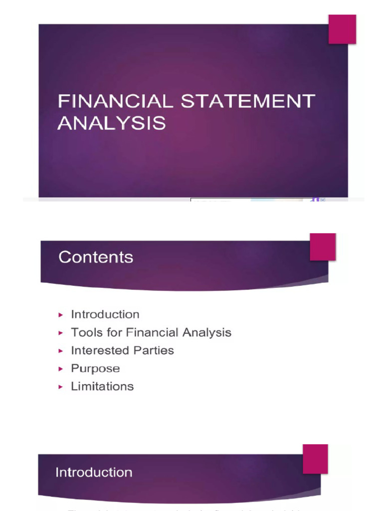 Financial Statement Analysis Overview | PDF | Retained Earnings ...