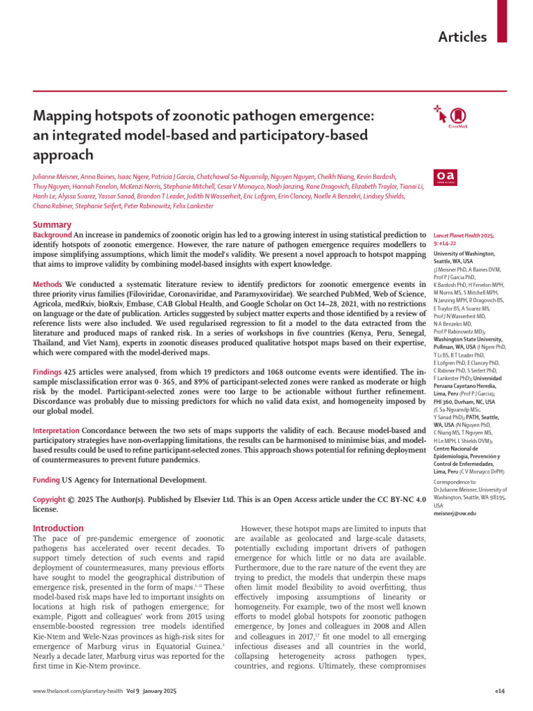 Zoonotic Pathogen Hotspot Mapping | PDF | Cross Validation (Statistics ...