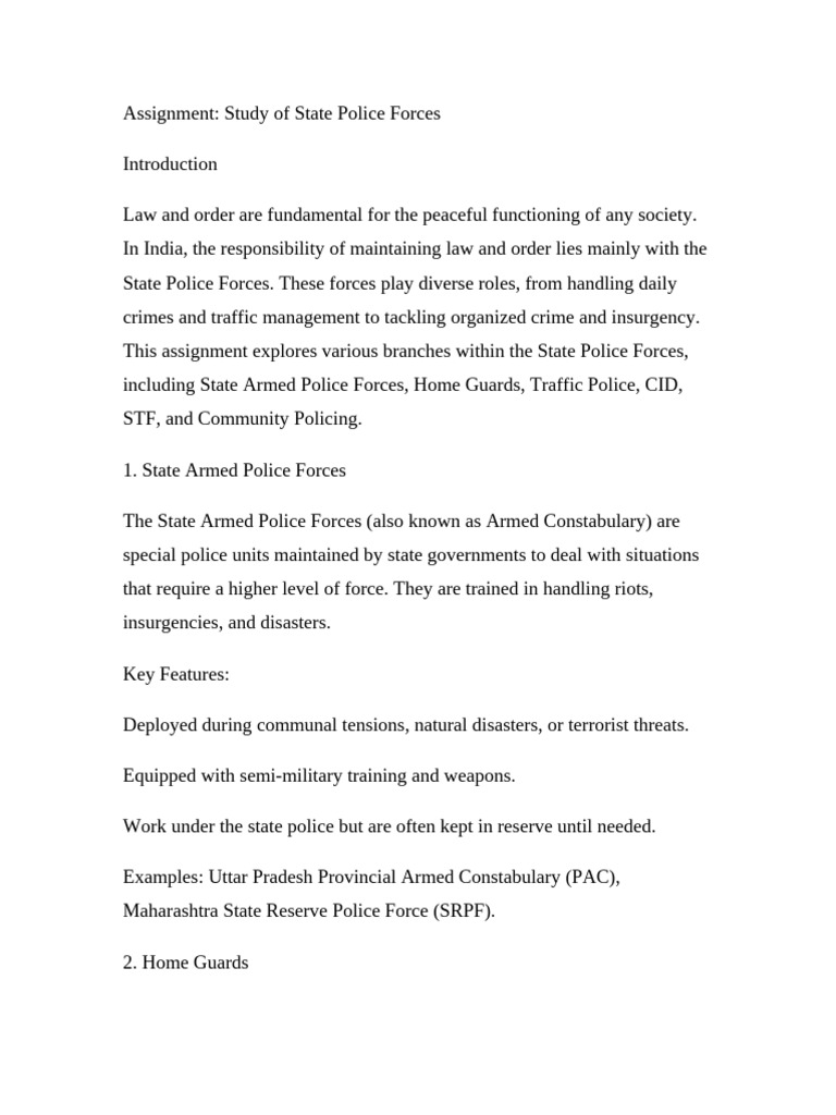 Overview of State Armed Police Forces | PDF | Police | Crime & Violence