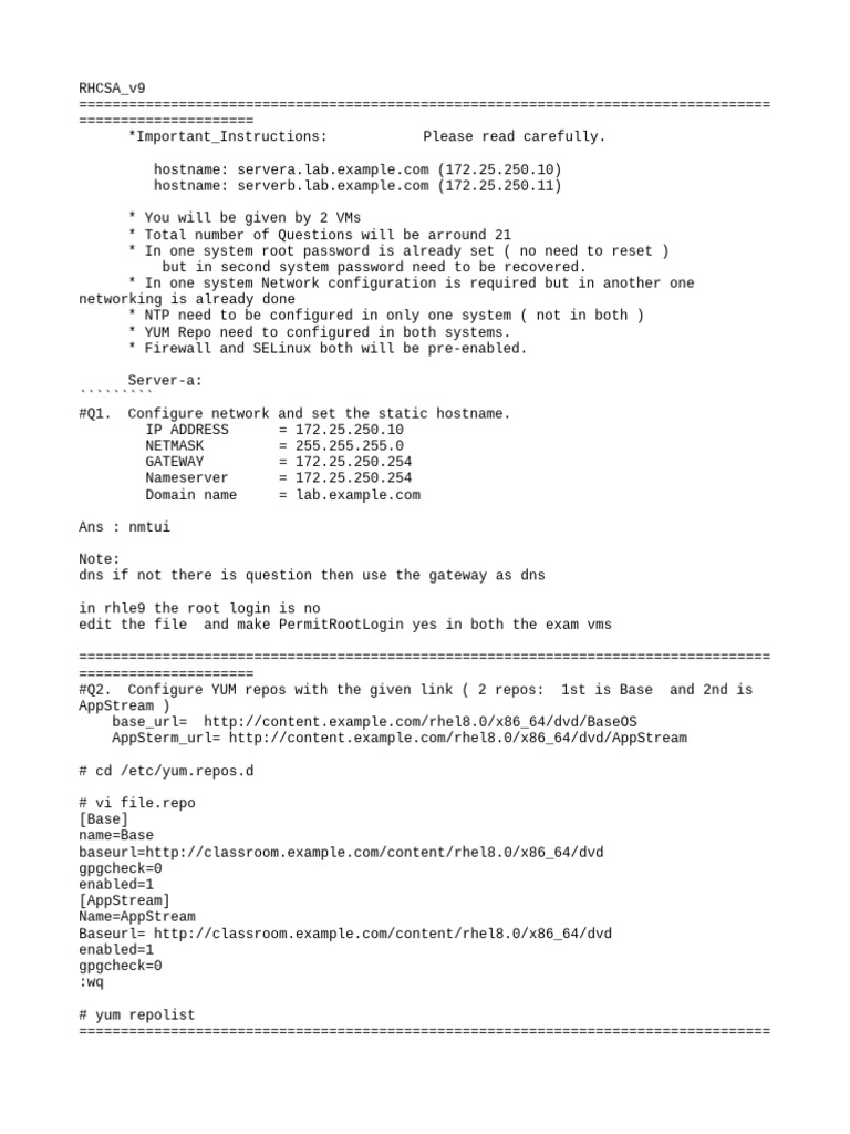 RHCSA 9.3 Exam Preparation Guide | PDF | Software | Unix