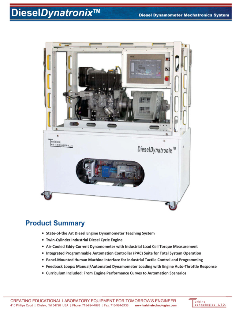 Diesel Engine Dynamometer System | PDF | Automation | Engines