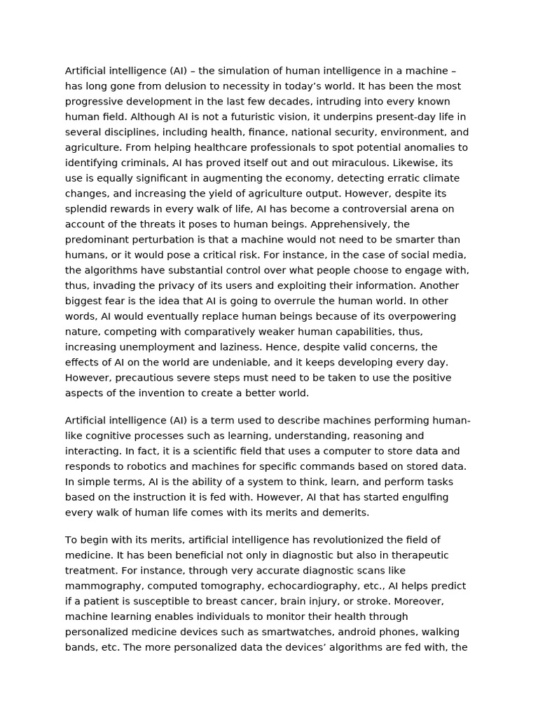 AI: Benefits and Threats Explored | PDF | Artificial Intelligence ...