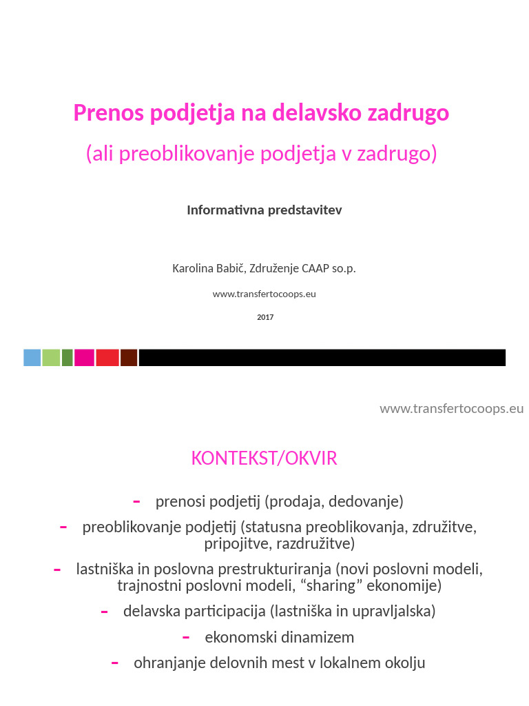 Prenos Podjetja Na Delavsko Zadrugo | PDF