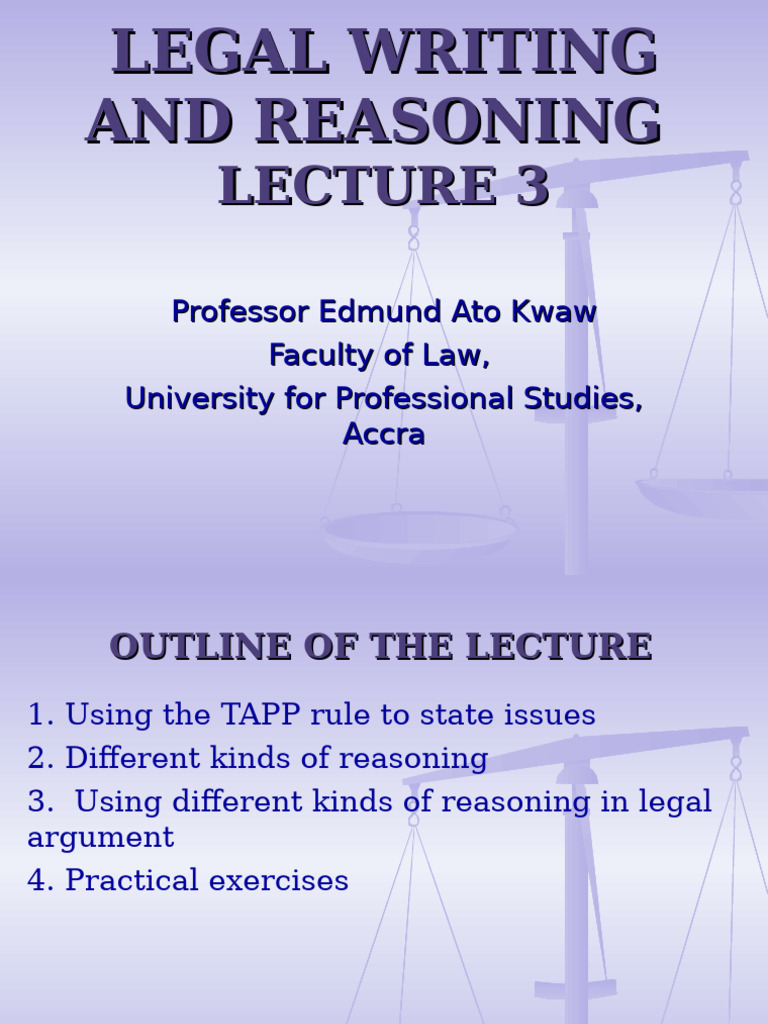 Legal Writing and Reasoning Techniques | PDF | Inductive Reasoning | Reason