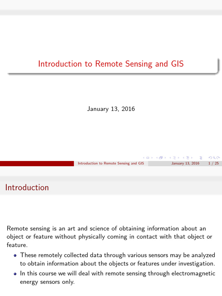 Remote Sensing and GIS Overview | PDF | Electromagnetic Radiation ...