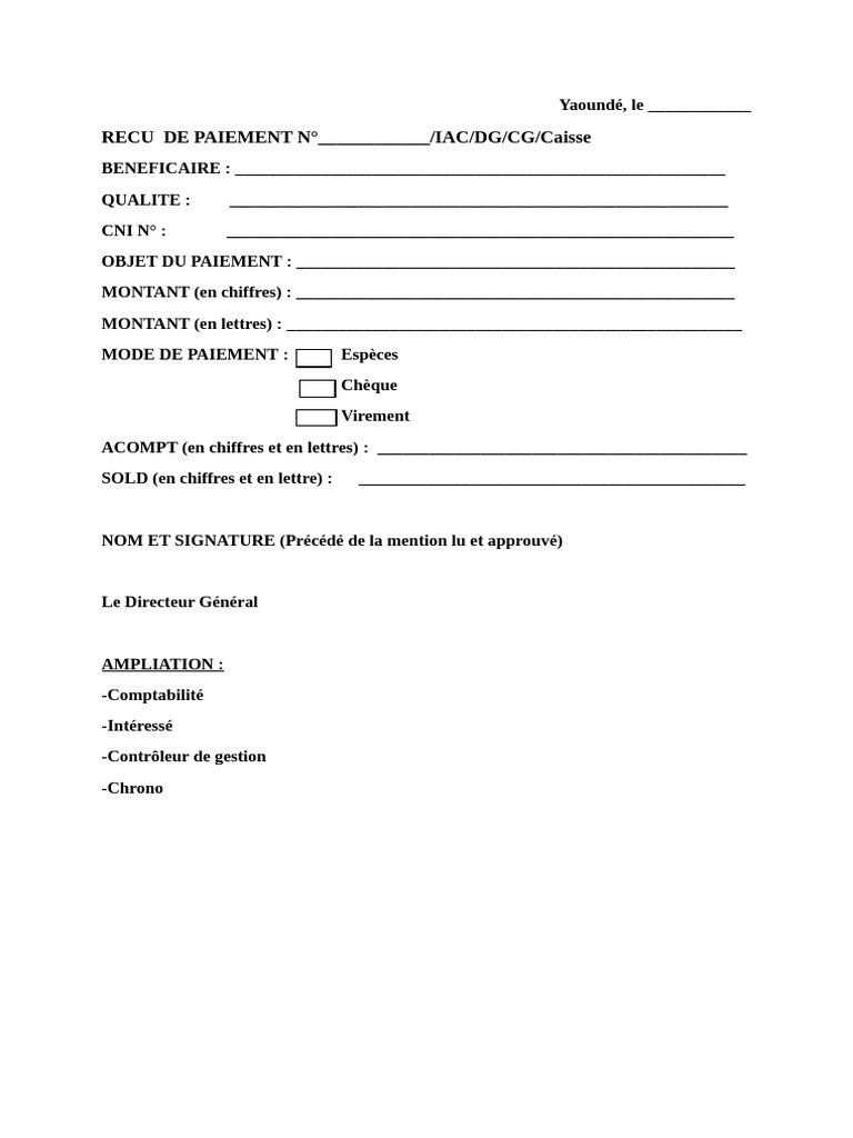 Reçu de Paiement et Signature Validée | PDF